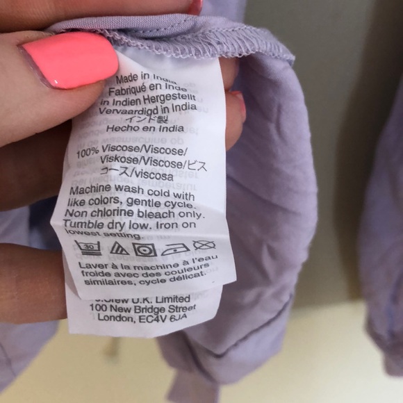 J. Crew Factory size 10 lavender peplum wrap top - Picture 7 of 8